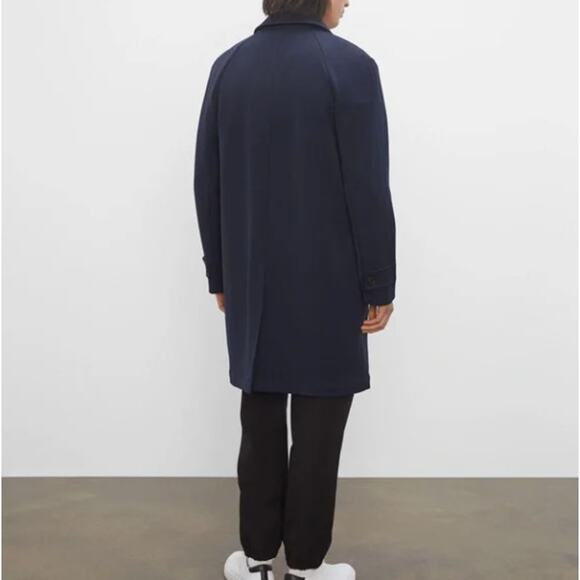 CLUB MONACO Mac Cotton Blend Trench Coat Eclipse Blue Sz L $329 - Picture 2 of 6